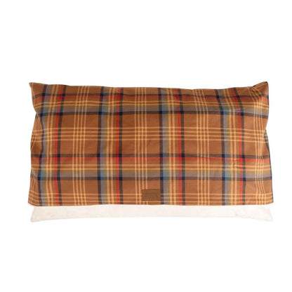 Pendleton Burrow Bed in orange plaid on white background