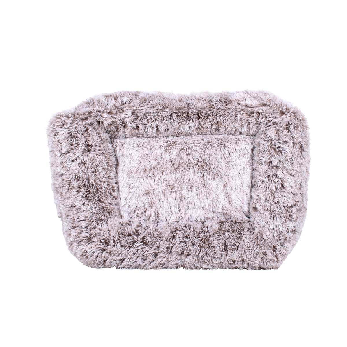 Fluffy pet bed on a white background