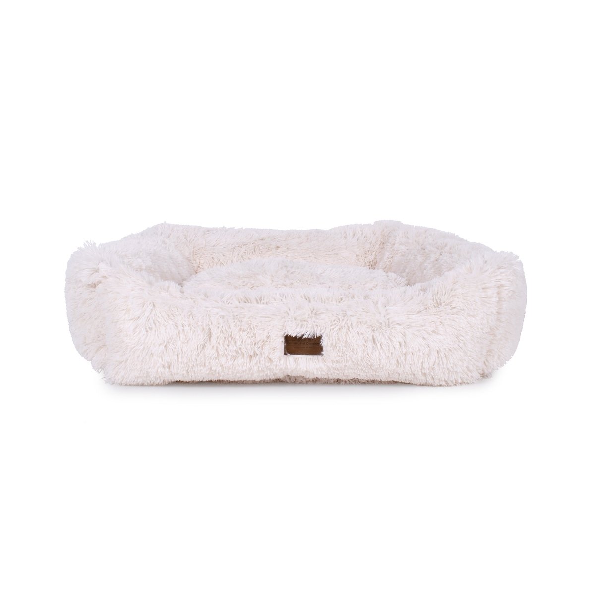 Fluffy pet bed on a white background