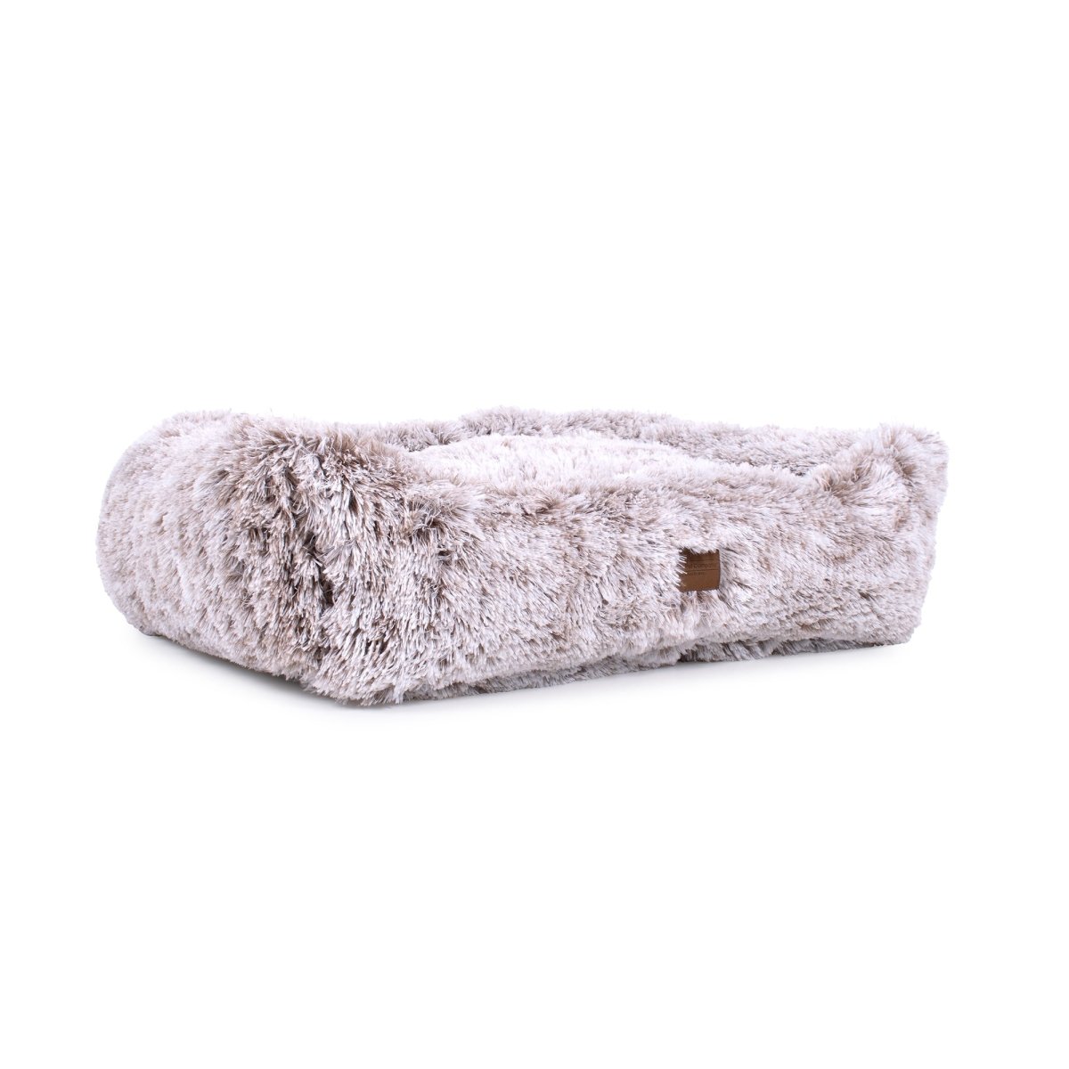 Fluffy pet bed on a white background