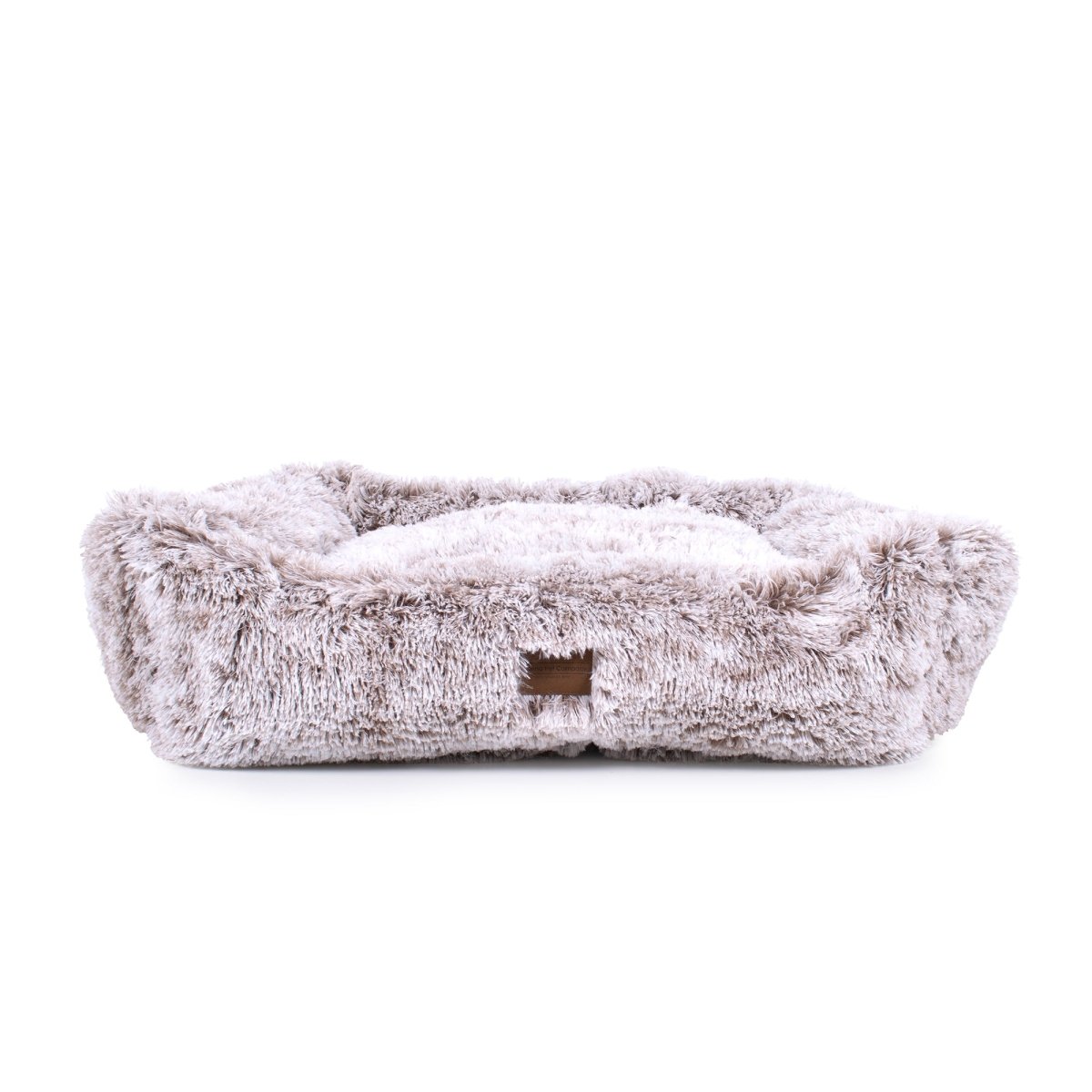Fluffy pet bed on a white background